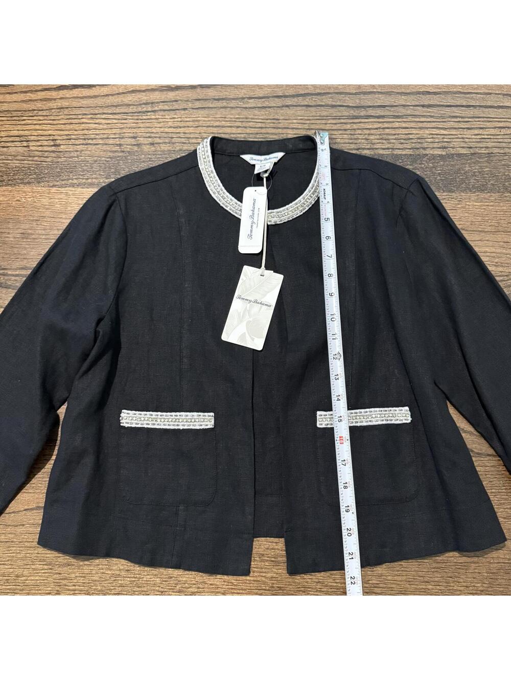 NWT Tommy Bahama Women's Lux 100% LINEN Embellished Jacket Size Small - Picture 5 of 8